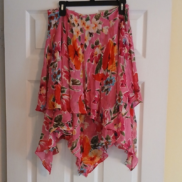 Ralph Lauren Asymmetrical Pink and Orange Skirt - Picture 1 of 4